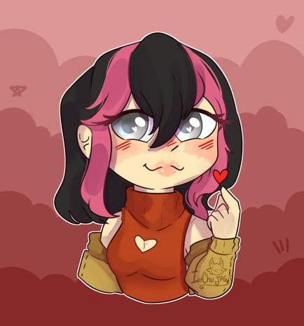 Chibi: half body, full color and simple background